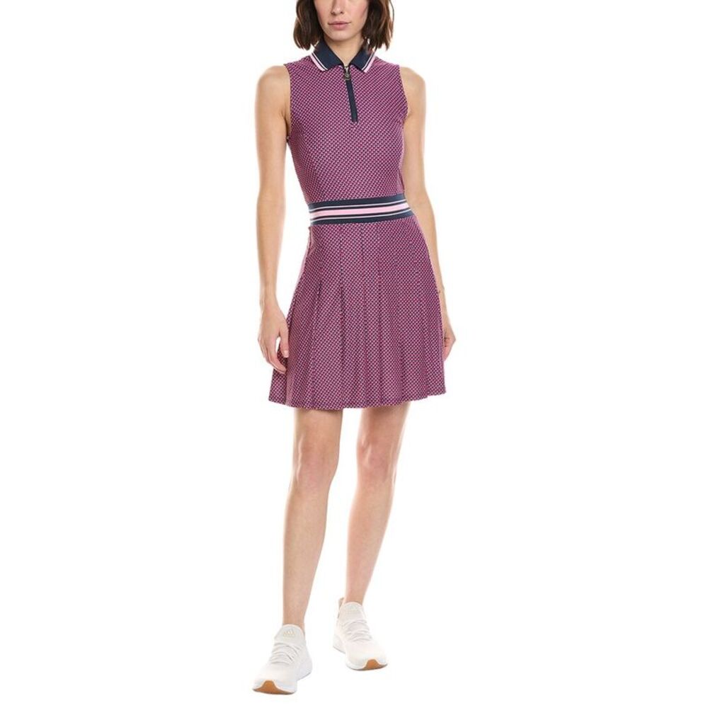Stella Parker Womens Pleated Skirt Polo Dress